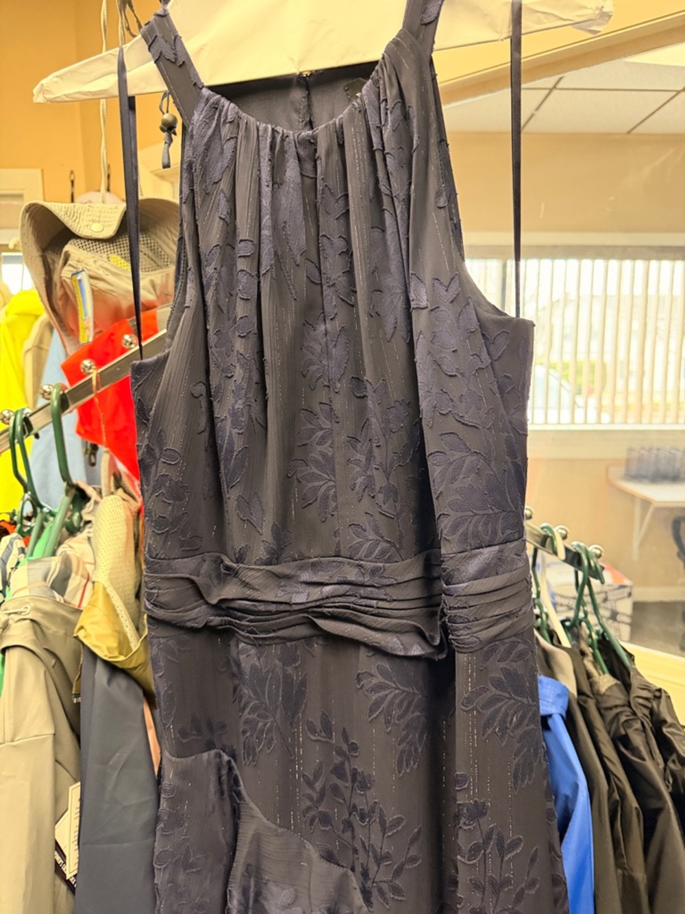 Navy Ruffled Maxi Dress - Picture 4 of 6